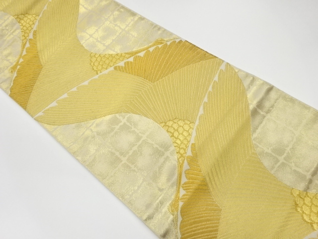 JAPANESE KIMONO / VINTAGE FUKURO OBI / WOVEN CRANES